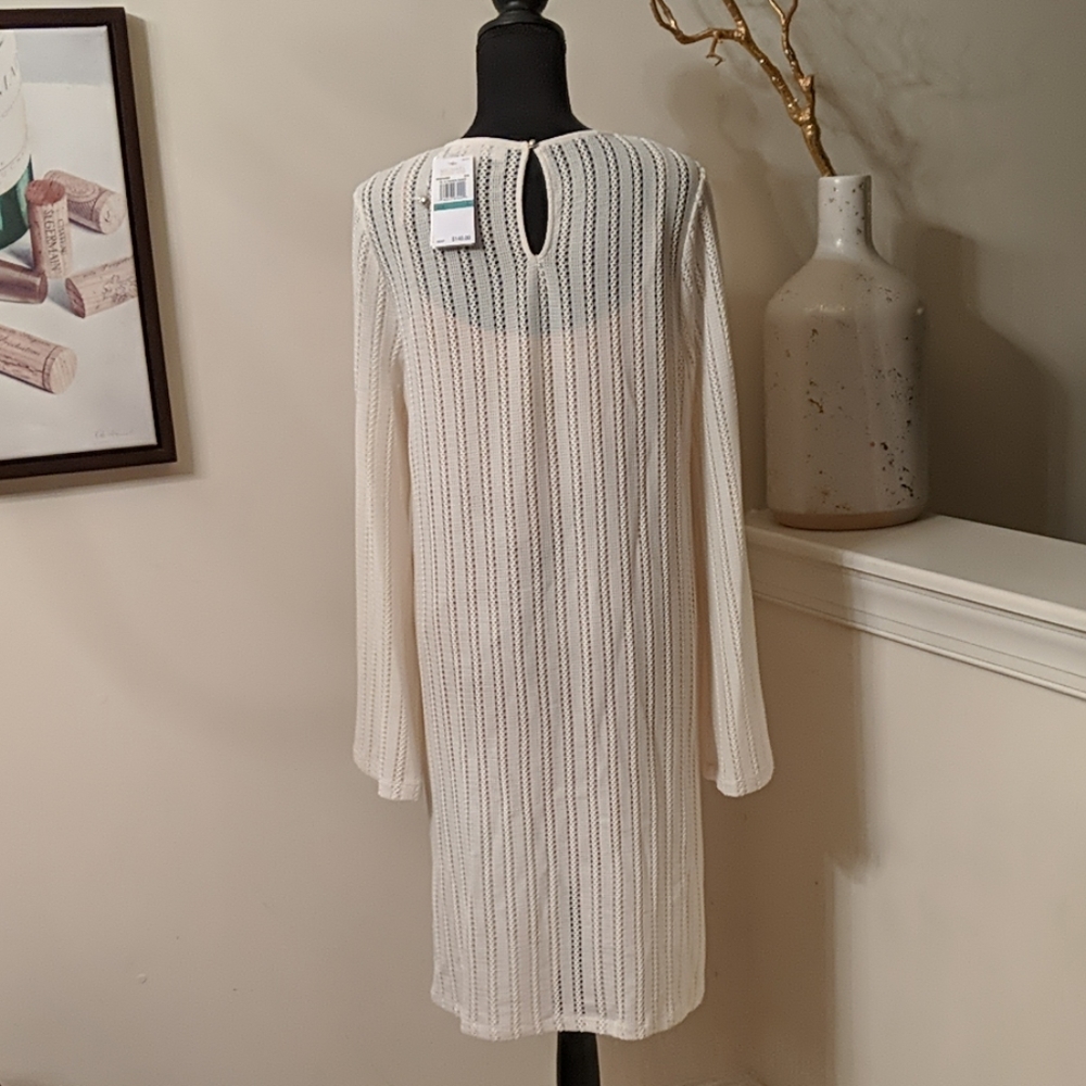🔥MICHAEL KORS Boho Bell-Sleeve Shift Bone Dress - Picture 6 of 7